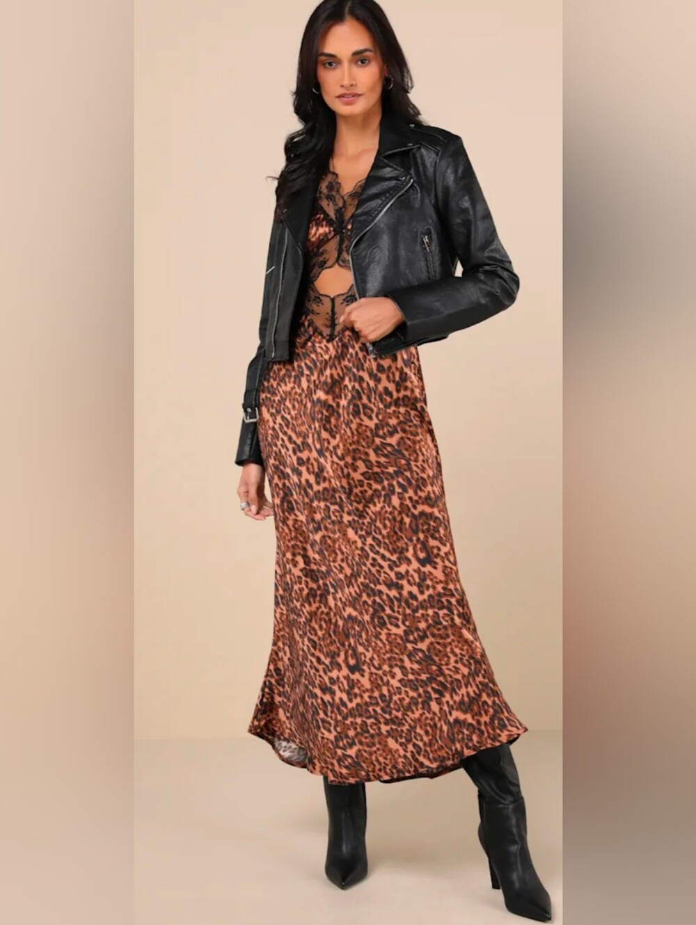 Leopard Print Slip Dress